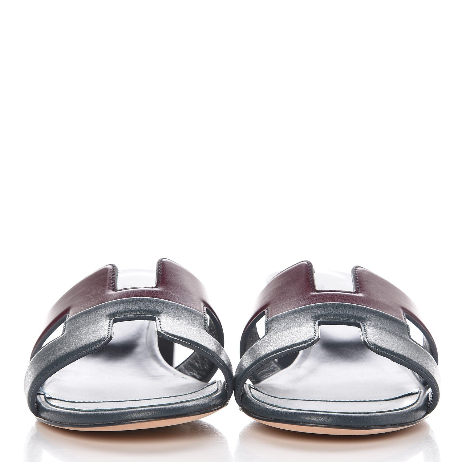 Hermes Calfskin Oasis Sandals 36 Bleu Ardoise Bordeaux 3 of 8