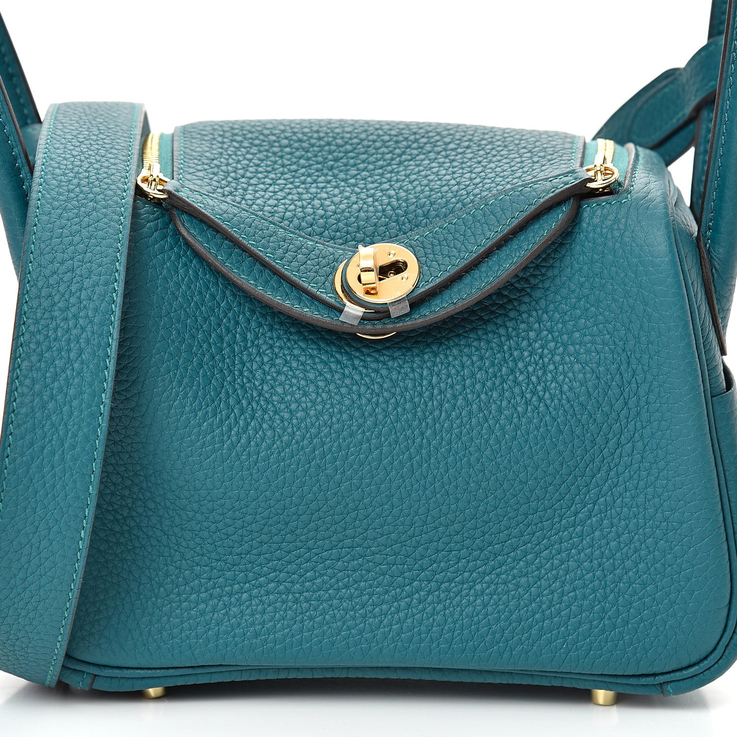 Taurillon Clemence Mini Lindy 20 Vert Bosphore