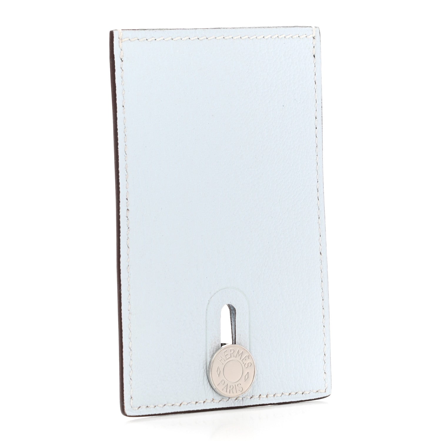 Hermes Chevre Mysore Diabolo Card Holder Case Bleu Brume 3 of 8