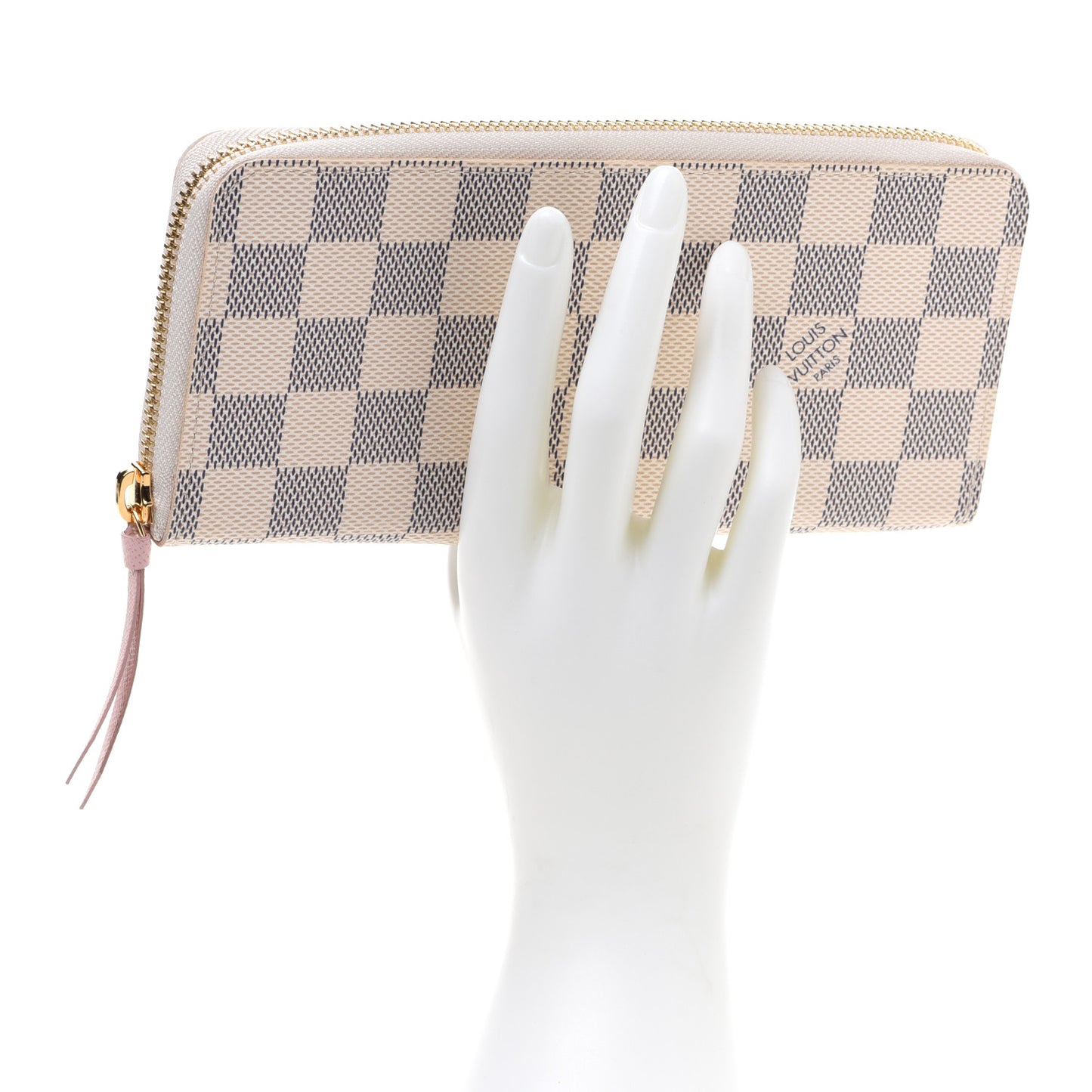 Damier Azur Clemence Wallet Rose Ballerine