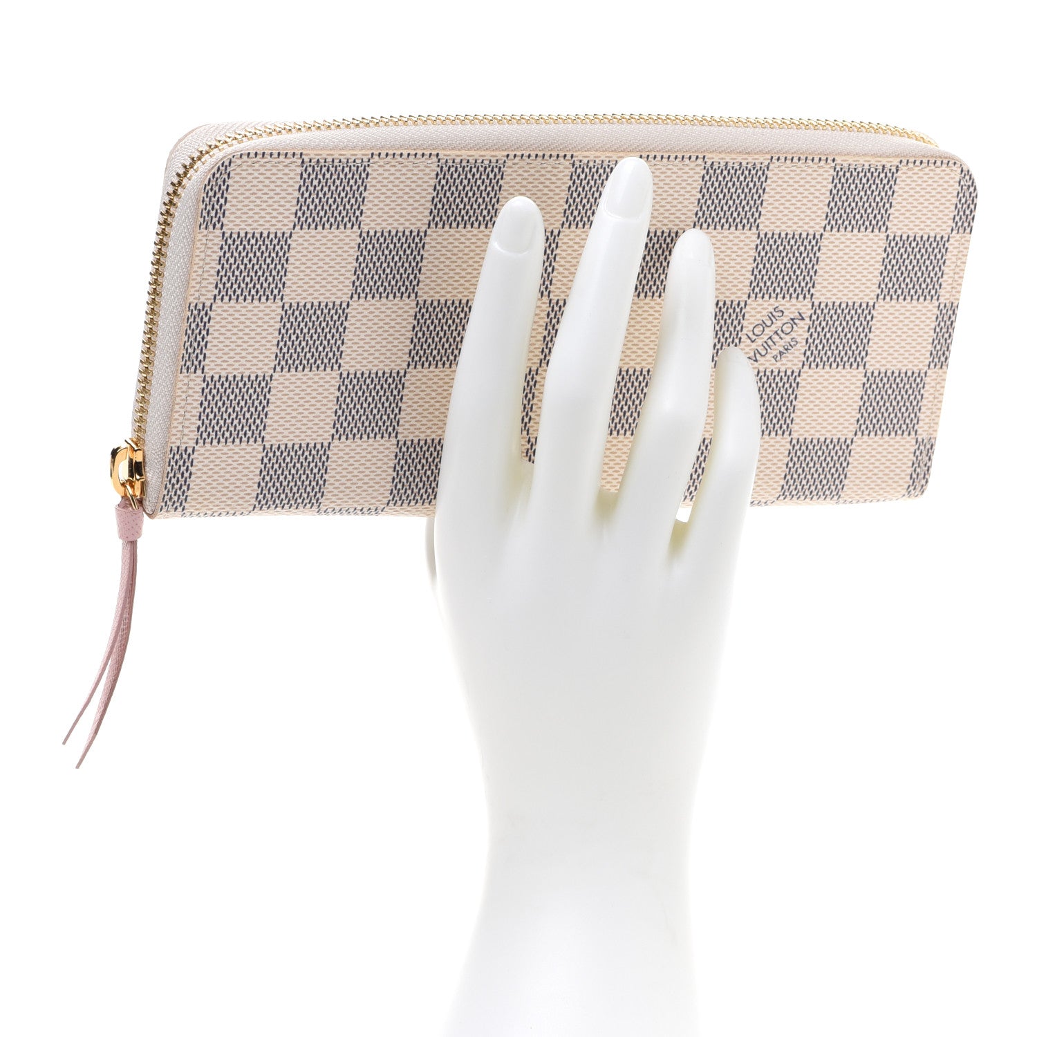 Louis Vuitton Damier Azur Clemence Wallet Rose Ballerine 2 of 8