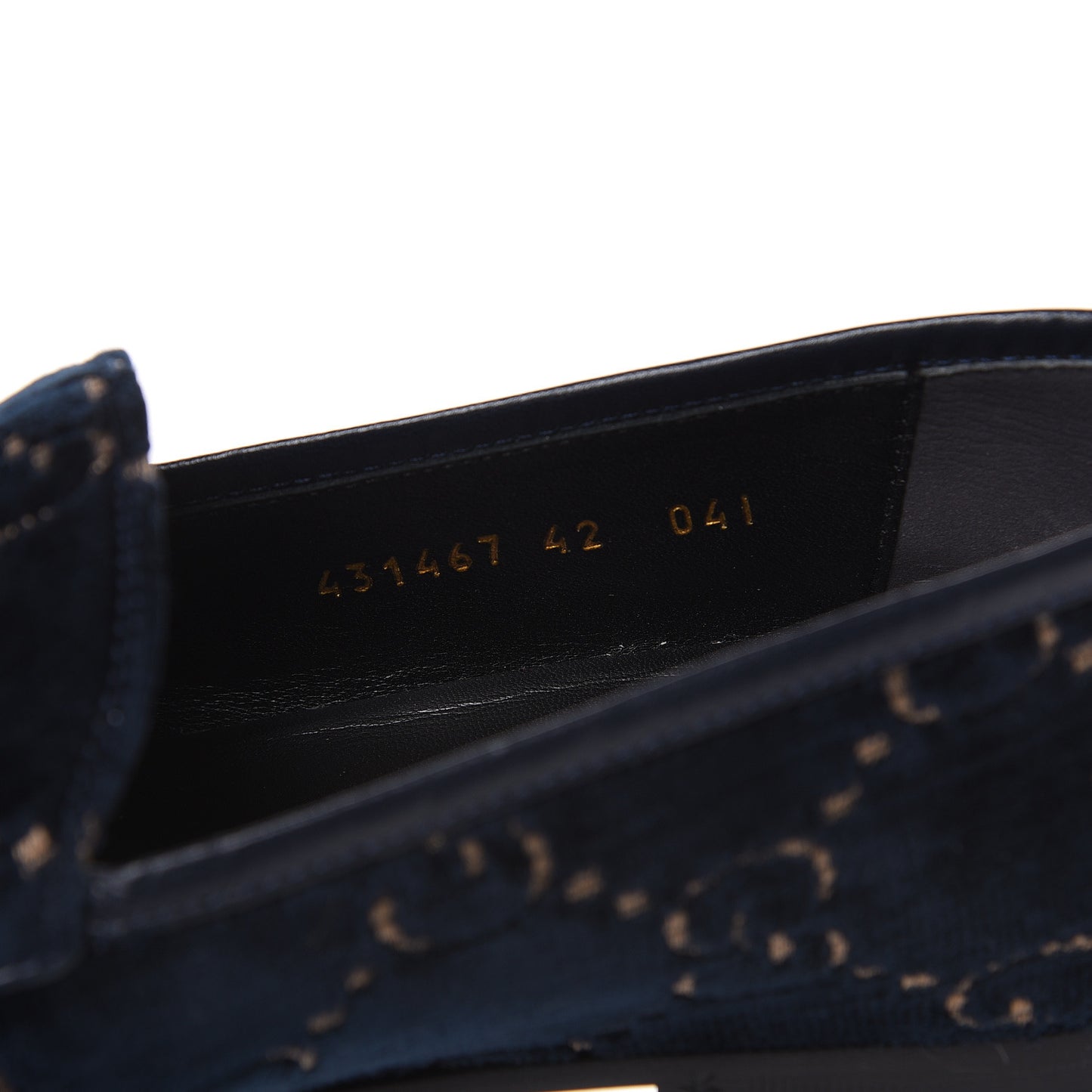 Velvet GG Monogram Horsebit Womens Jordaan Loafers 42 Blue Beige
