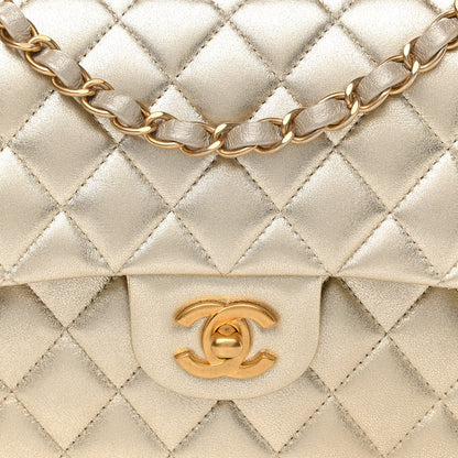 Chanel Metallic Lambskin Quilted Medium Double Flap Gold 8 of 11