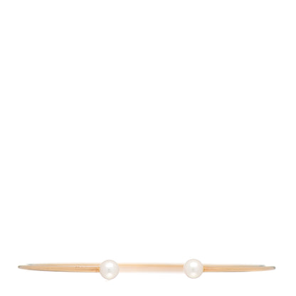 Mikimoto 18K Yellow Gold Akoya Pearl 4.5mm Cuff Bracelet 1 of 5