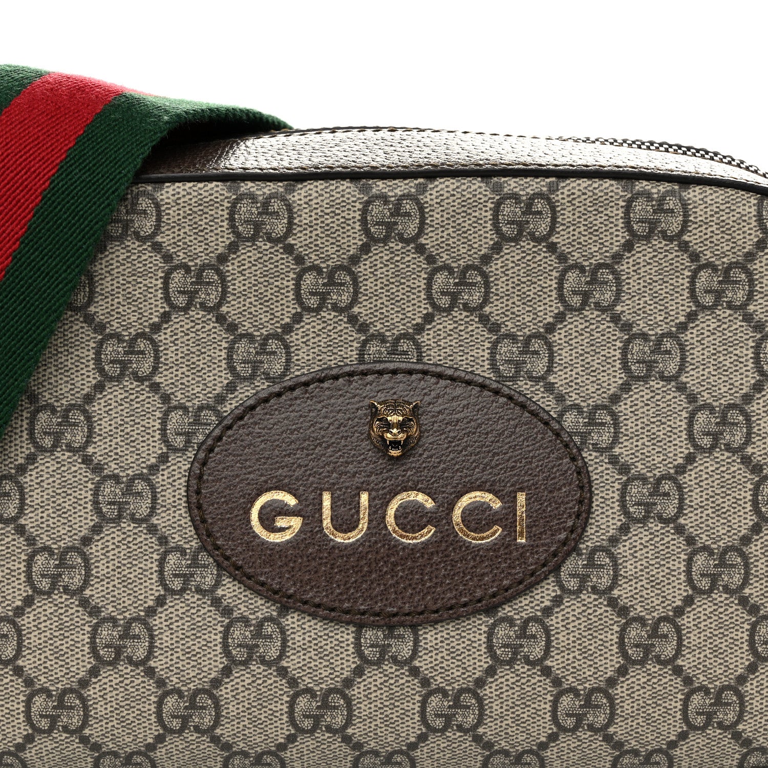 Gucci GG Supreme Monogram Web Neo Vintage Shoulder Bag Beige New Acero Crop 8 of 11