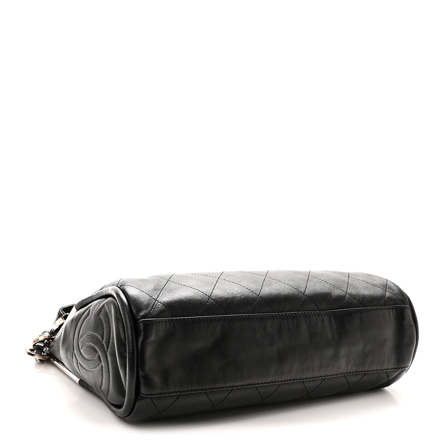 Lambskin Stitched Medium Ultimate Soft Tote Black
