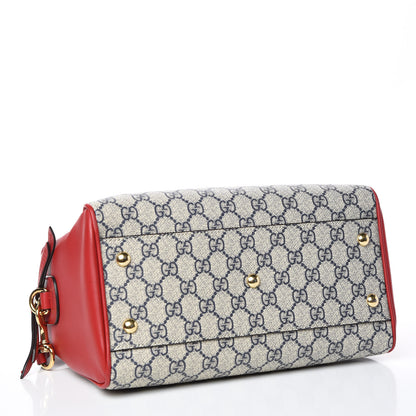 Gucci GG Supreme Monogram Small Boston Beige Blue Hibiscus Red 4 of 10
