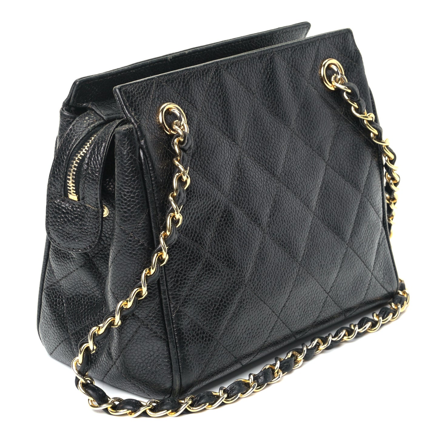 Caviar Quilted Small Shoulder Bag Black