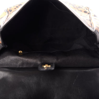 Dolce & Gabbana Dauphine Leopard Print Large Miss Sicily Satchel Black 5 of 8