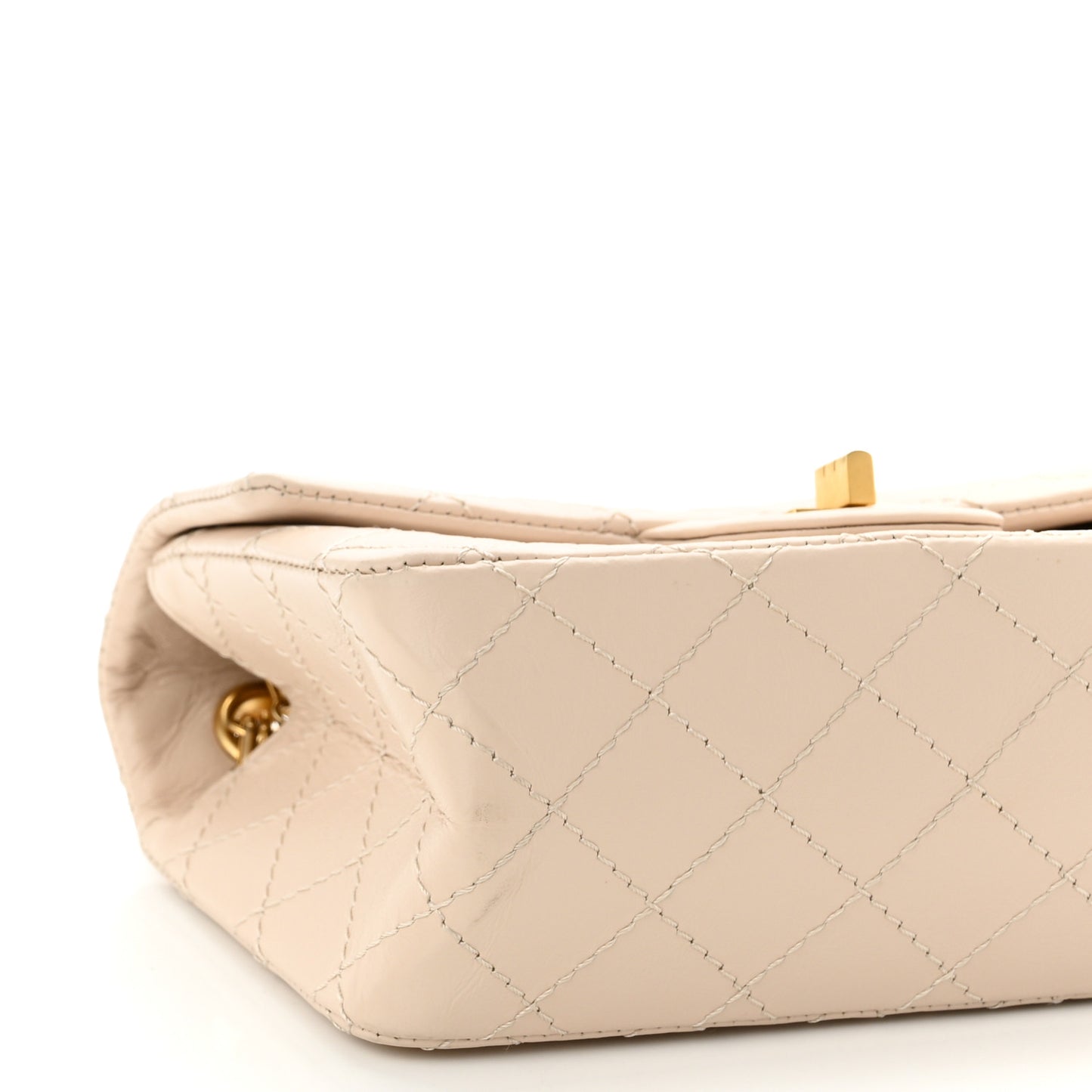 Aged Calfskin Quilted 2.55 Reissue Mini Flap Light Beige