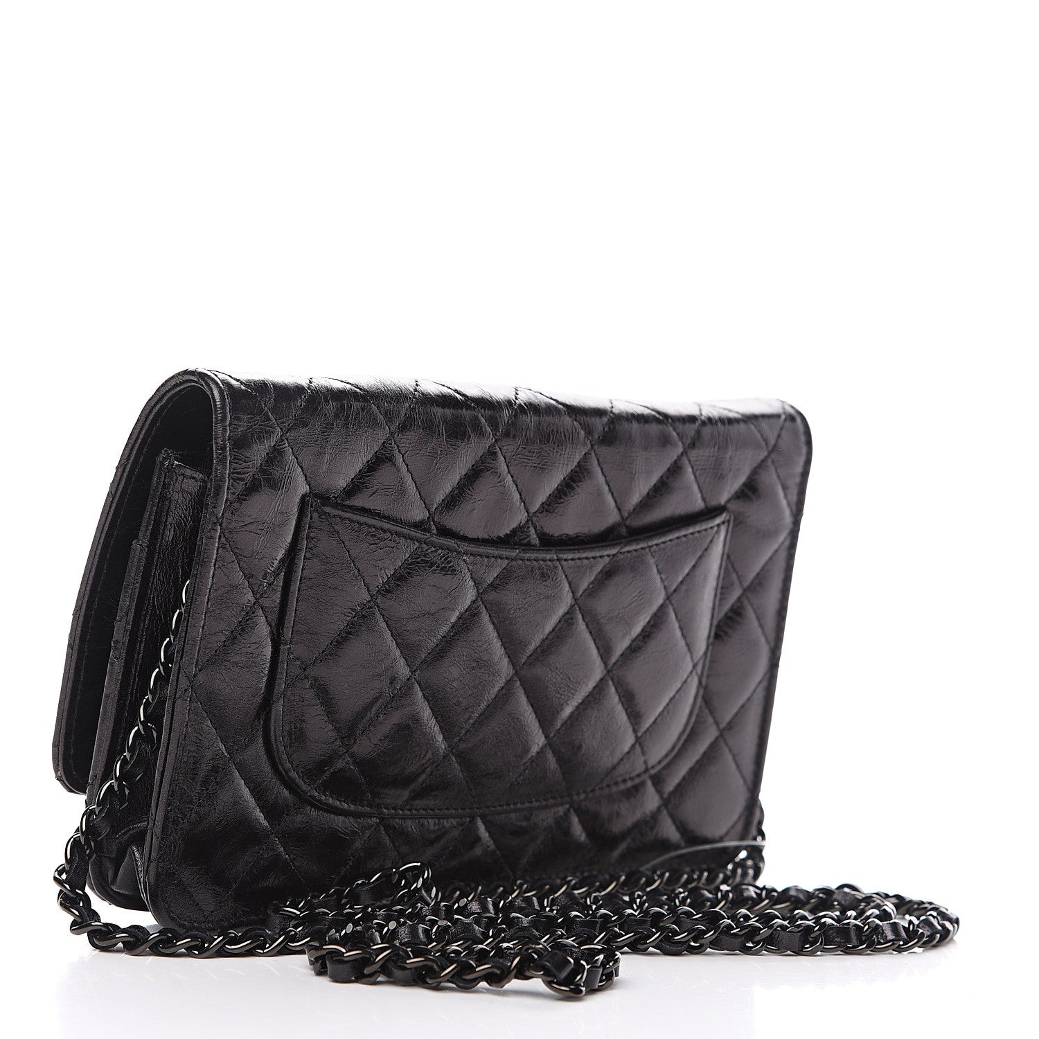 Chanel Aged Calfskin Quilted Reissue Wallet On Chain WOC So Black 2 of 10