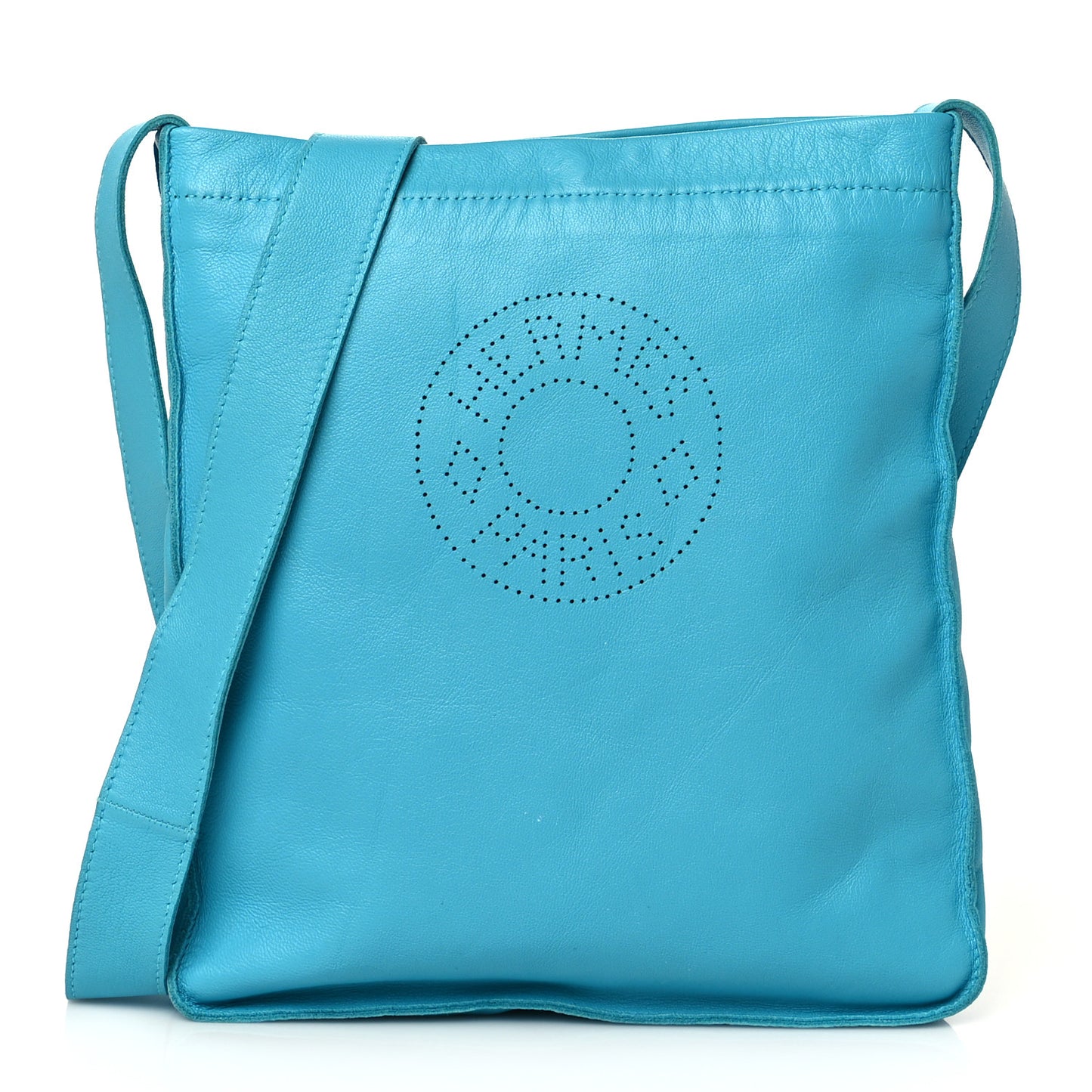 Lambskin Toudou Perfore Crossbody Bag Bleu Paon