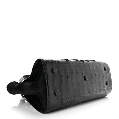 Nancy Gonzalez Crocodile Calf Hair Satchel Black 4 of 10