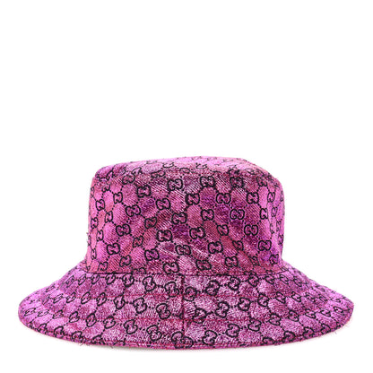 Gucci Canvas Lame GG Monogram Reversible Bucket Hat Fuxia Pink 5 of 13
