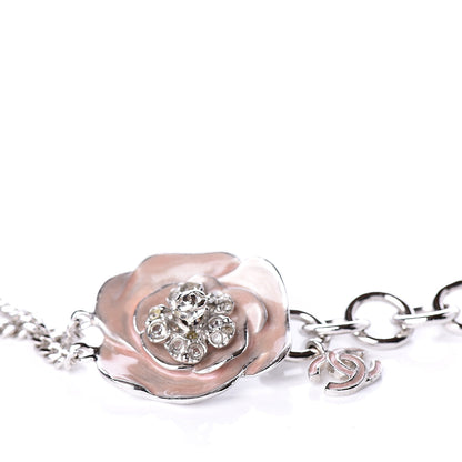 Chanel Enamel Camellia Chain Belt Silver Pink 3 of 5