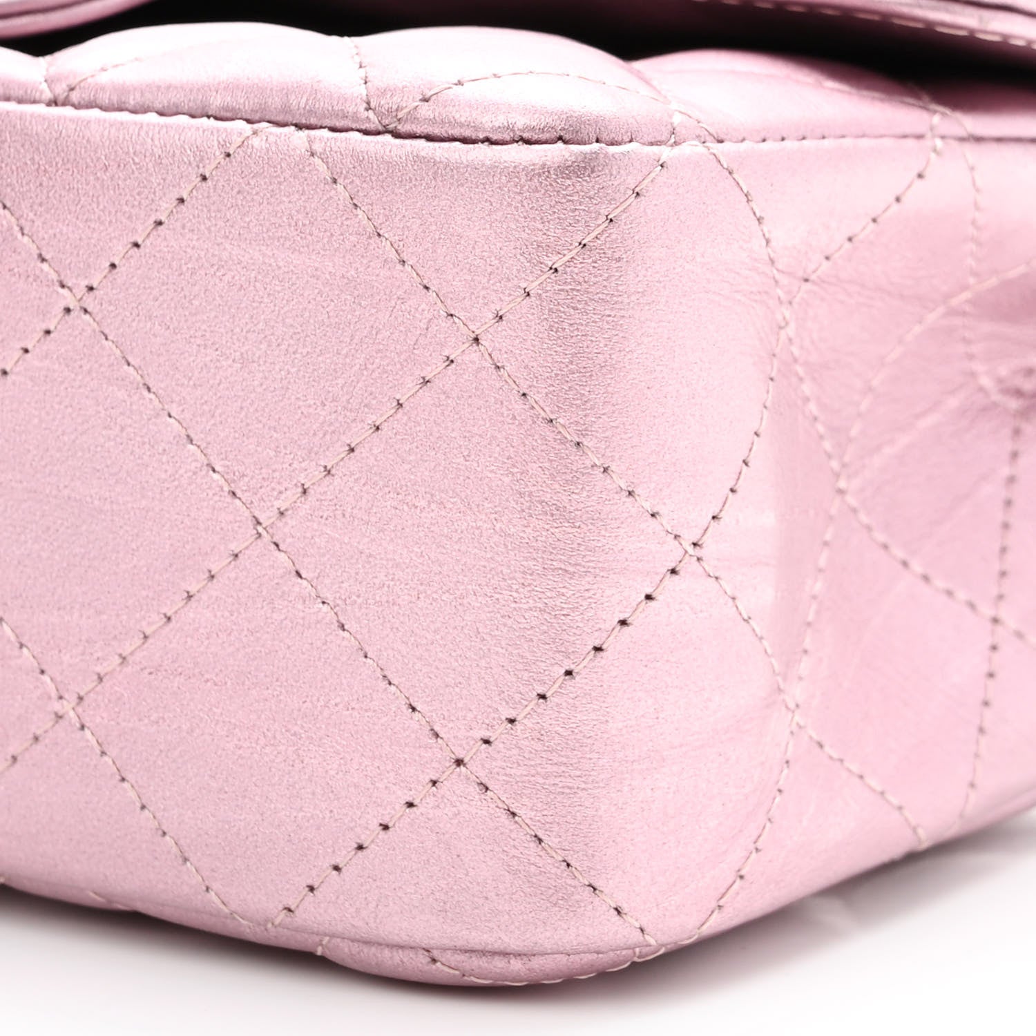 Chanel Metallic Calfskin Quilted Mini Rectangular Flap Pink 10 of 10