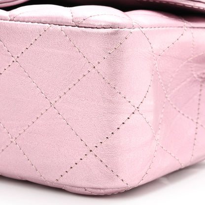 Chanel Metallic Calfskin Quilted Mini Rectangular Flap Pink 10 of 10