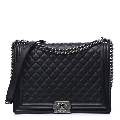 Chanel Lambskin Quilted Large Boy Flap Black 1 of 9