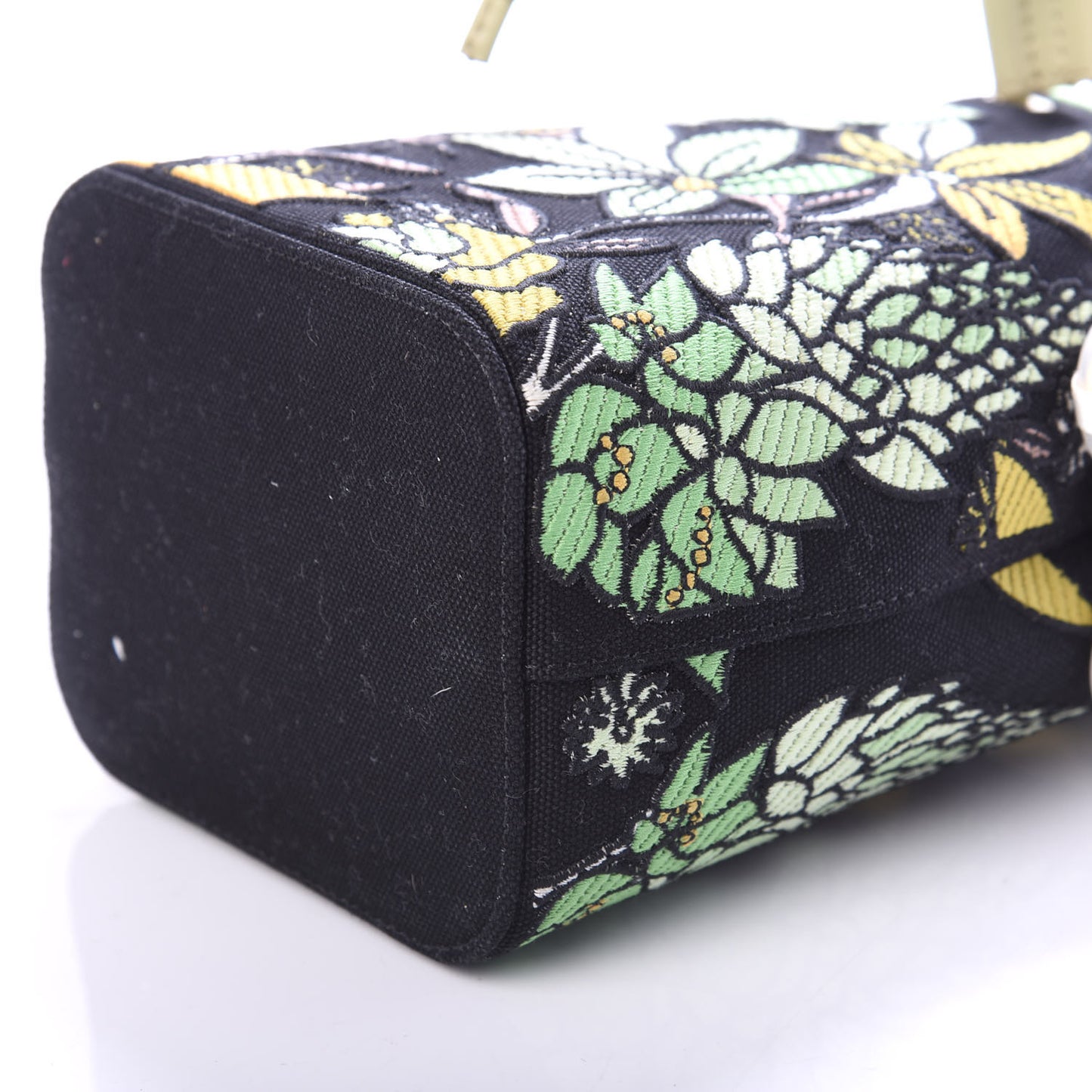 Canvas Vitello Century F is Fendi Psychedelic Flowers Embroidered Mini Mon Tresor Bucket Bag Verde Mandorlo Multicolor
