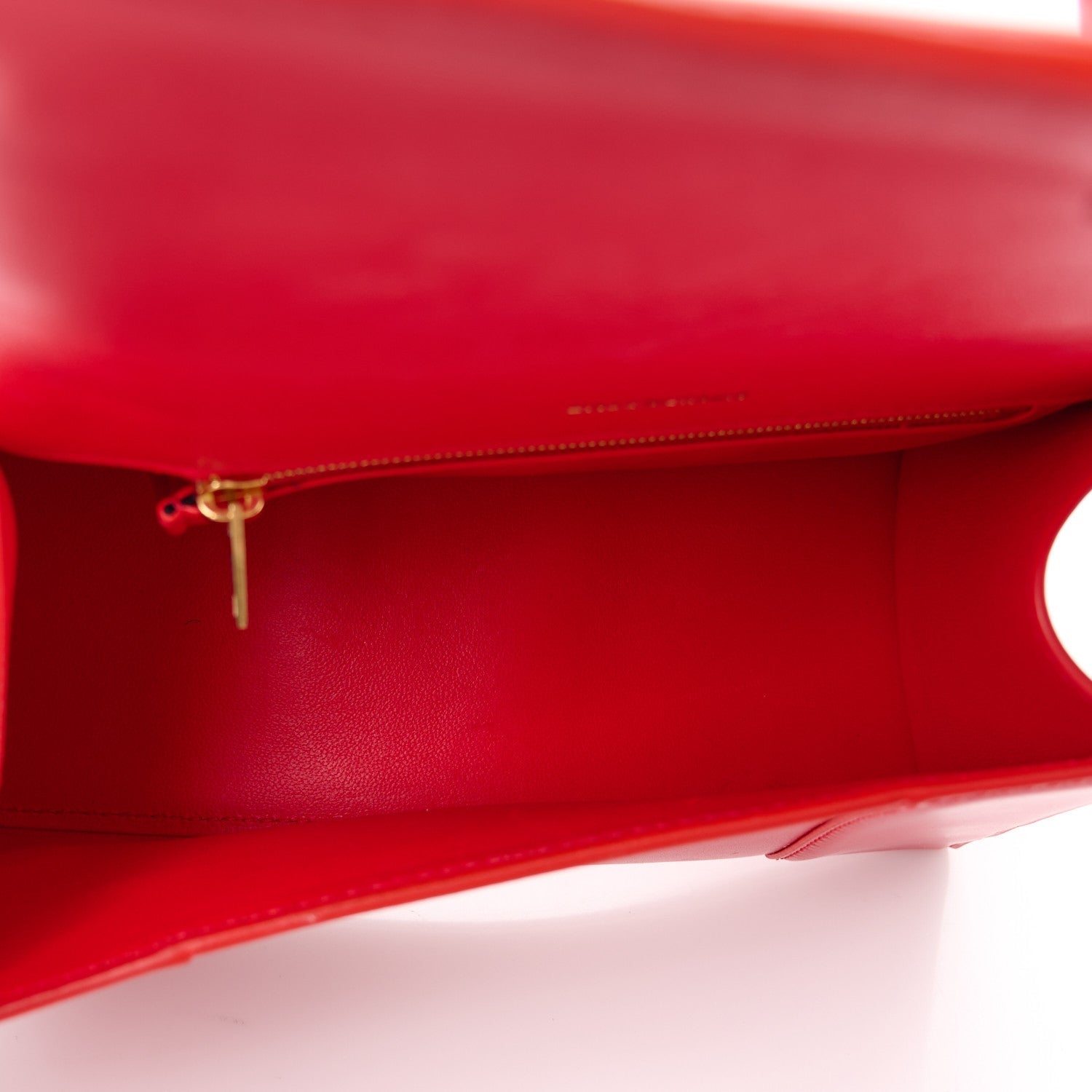 Balenciaga Shiny Box Calfskin Small Hourglass Top Handle Bag Bright Red 5 of 10