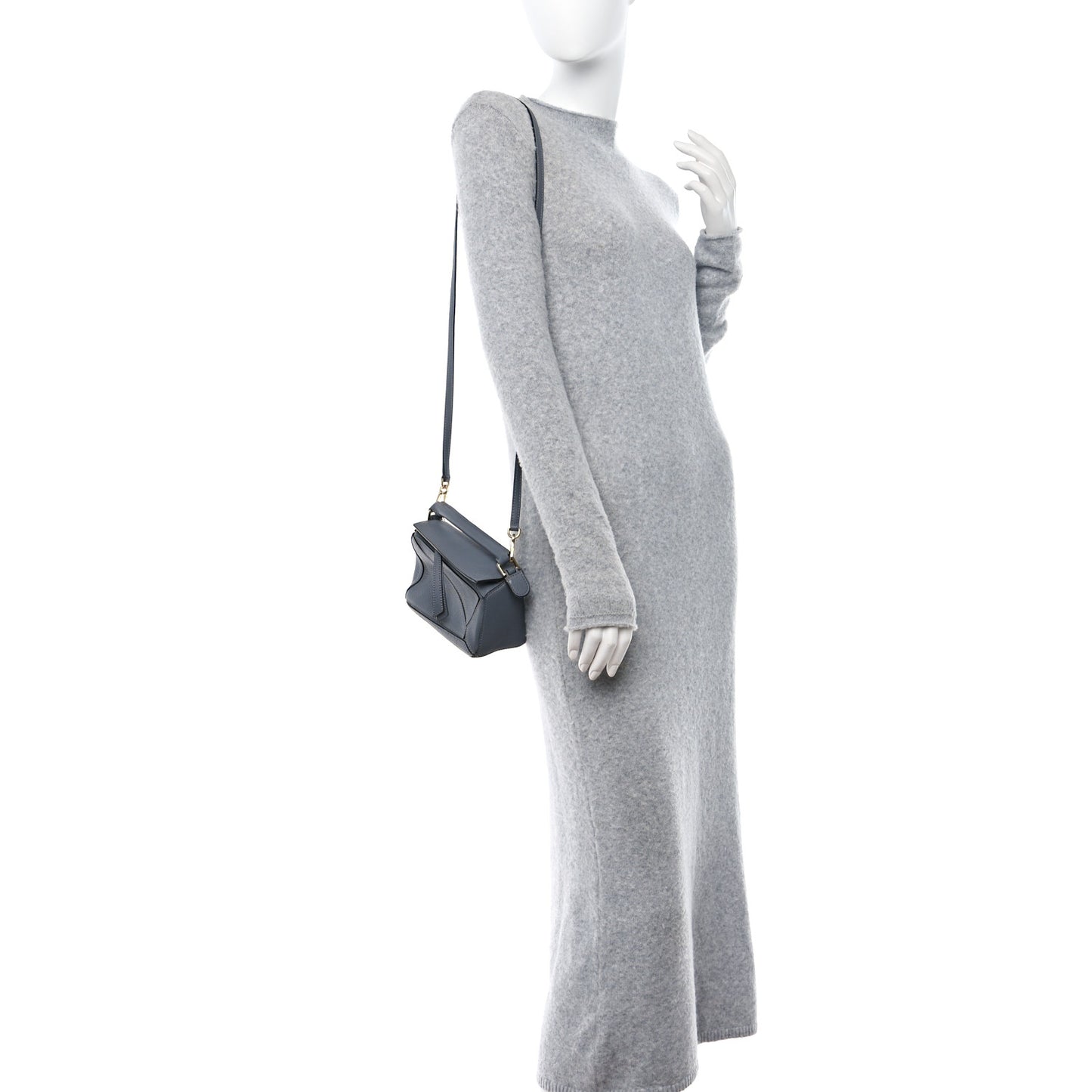 Soft Grained Calfskin Mini Puzzle Bag Gunmetal