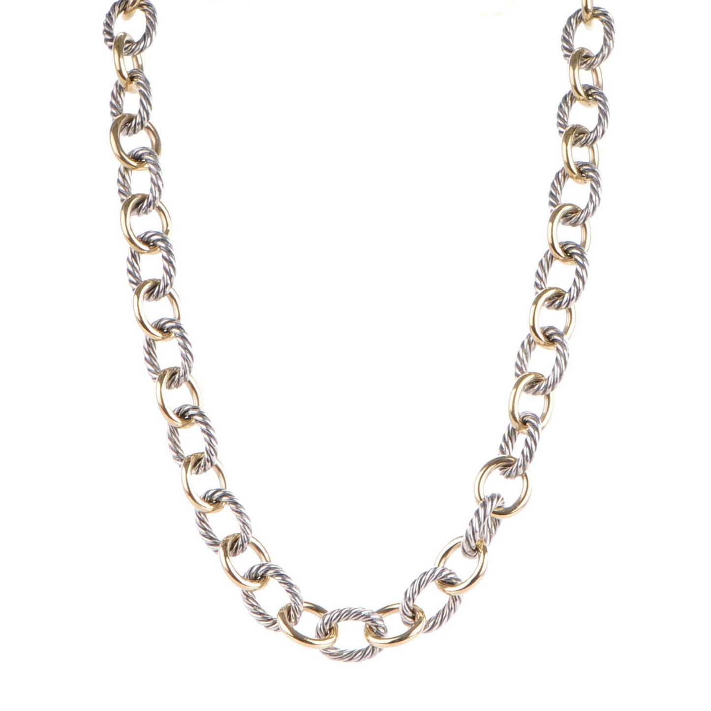 Sterling Silver 18k Gold 12mm Large Oval Link Necklace