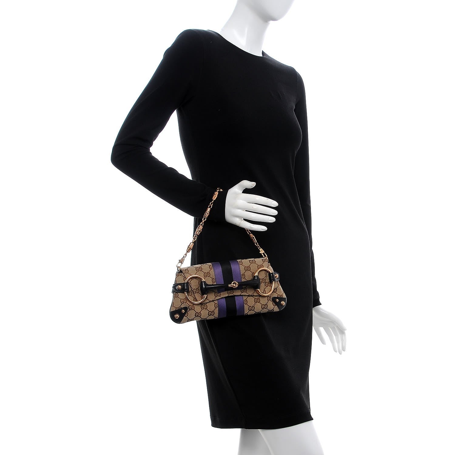 Gucci Tom Ford Monogram Horsebit Web Clutch Purple 2 of 8
