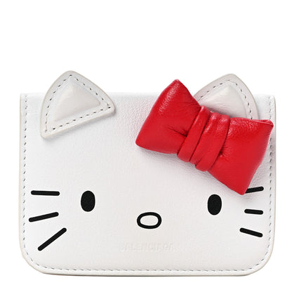 Balenciaga Calfskin Hello Kitty Mini Wallet White 1 of 12