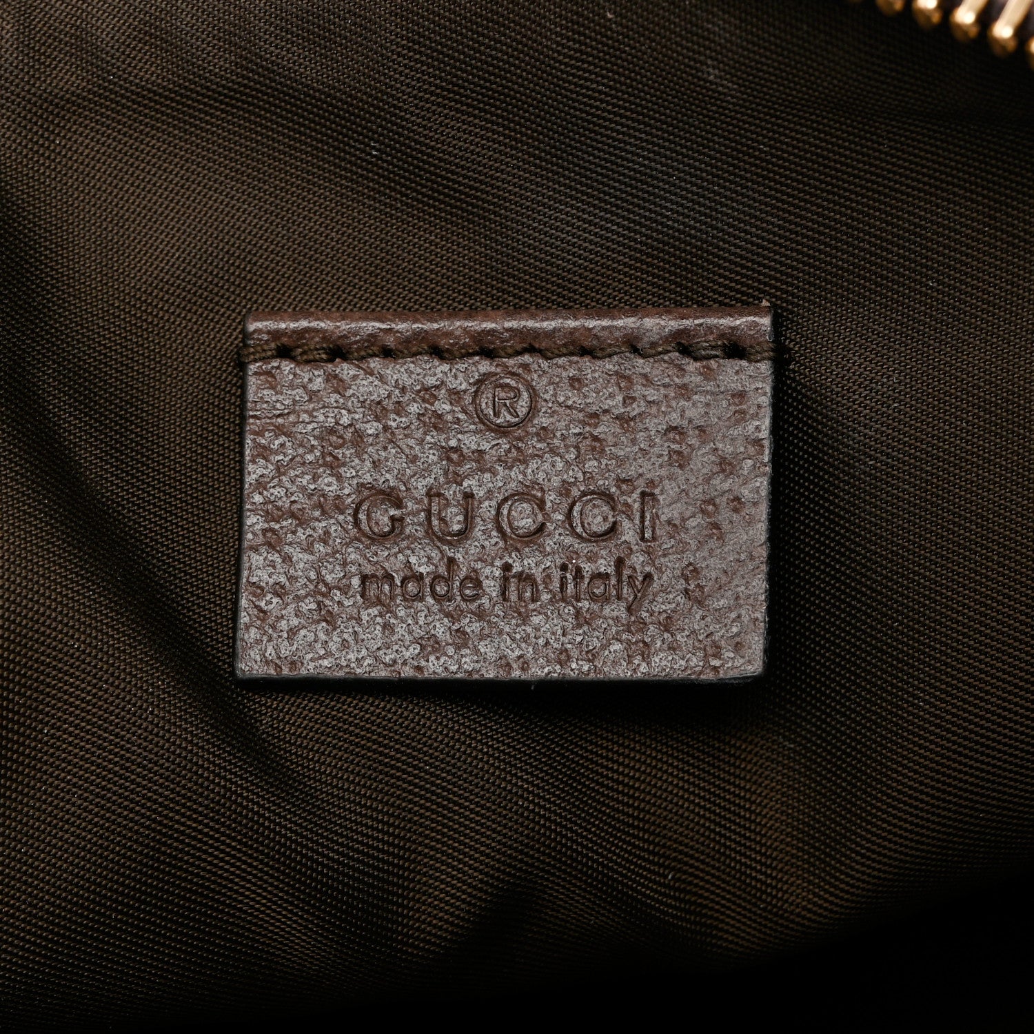 Gucci GG Supreme Monogram Textured Calfskin Web Large Ophidia Cosmetic Case Beige Ebony New Acero 6 of 9
