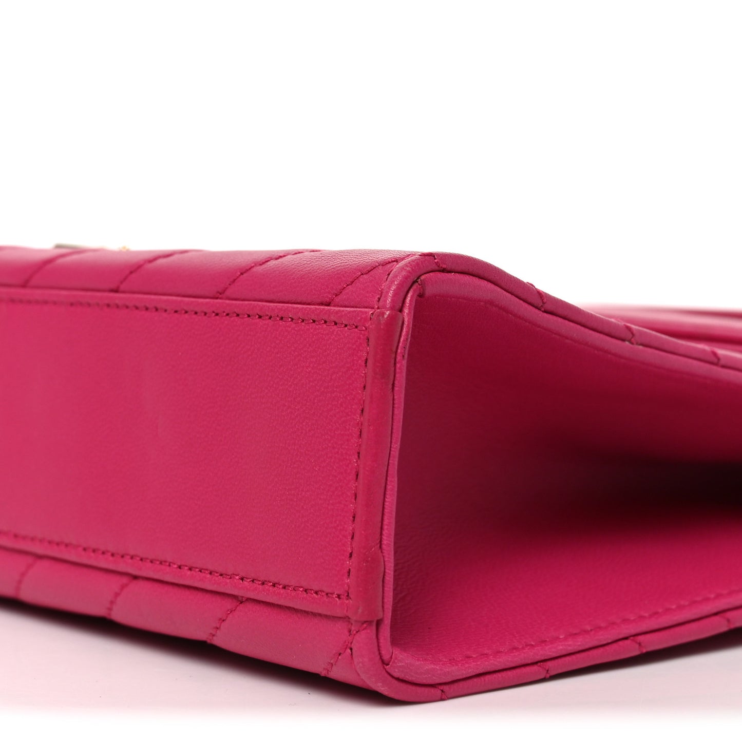 Lambskin Matelasse Medium Monogram Satchel Fuchsia