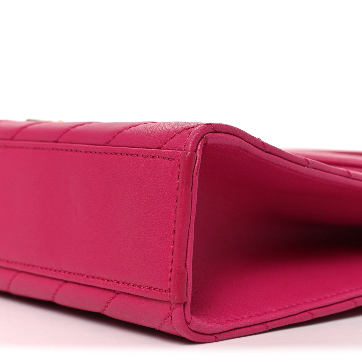 Saint Laurent Lambskin Matelasse Medium Monogram Satchel Fuchsia 9 of 9
