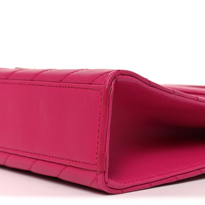 Saint Laurent Lambskin Matelasse Medium Monogram Satchel Fuchsia 9 of 9