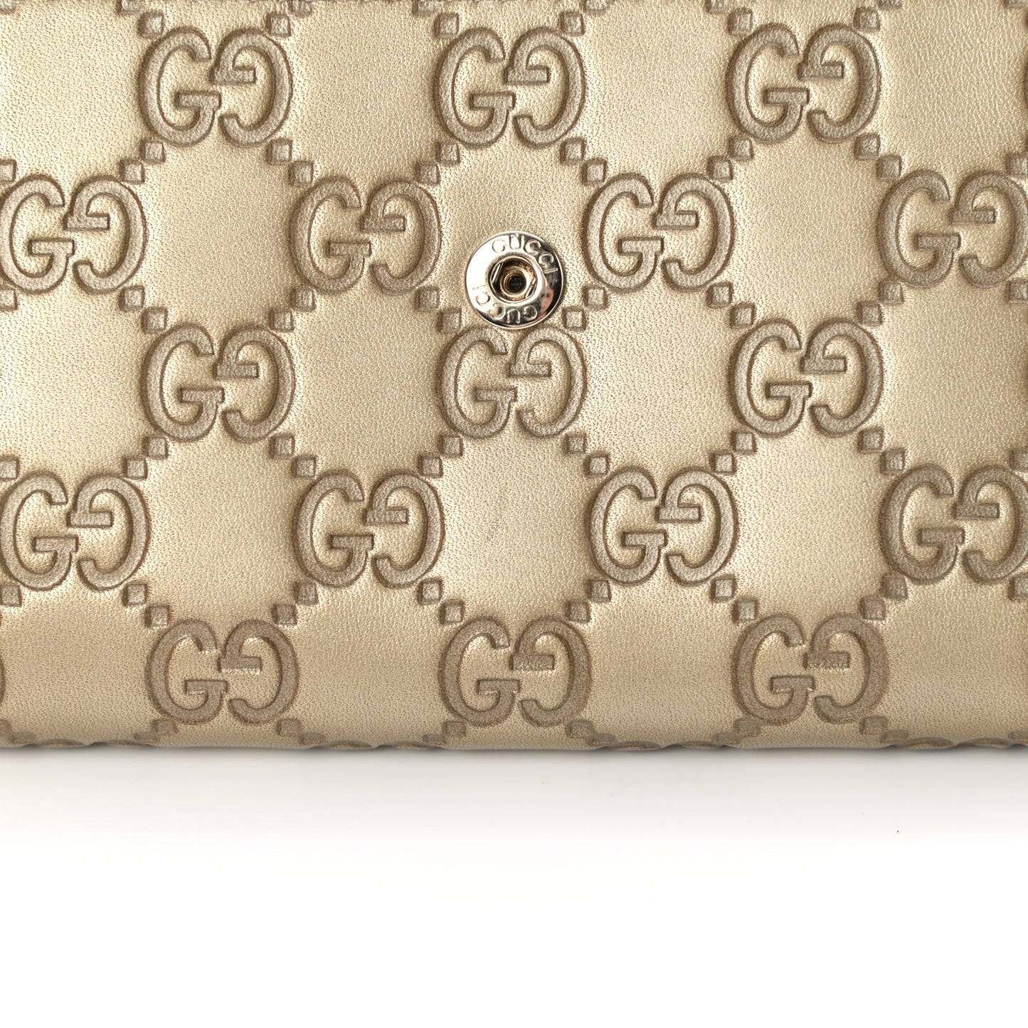 Guccissima Lovely Heart Continental Wallet Off White
