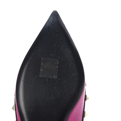 Valentino Garavani Nappa Rockstud Cage Ballerina Flats 39 Fuxia Black 10 of 13
