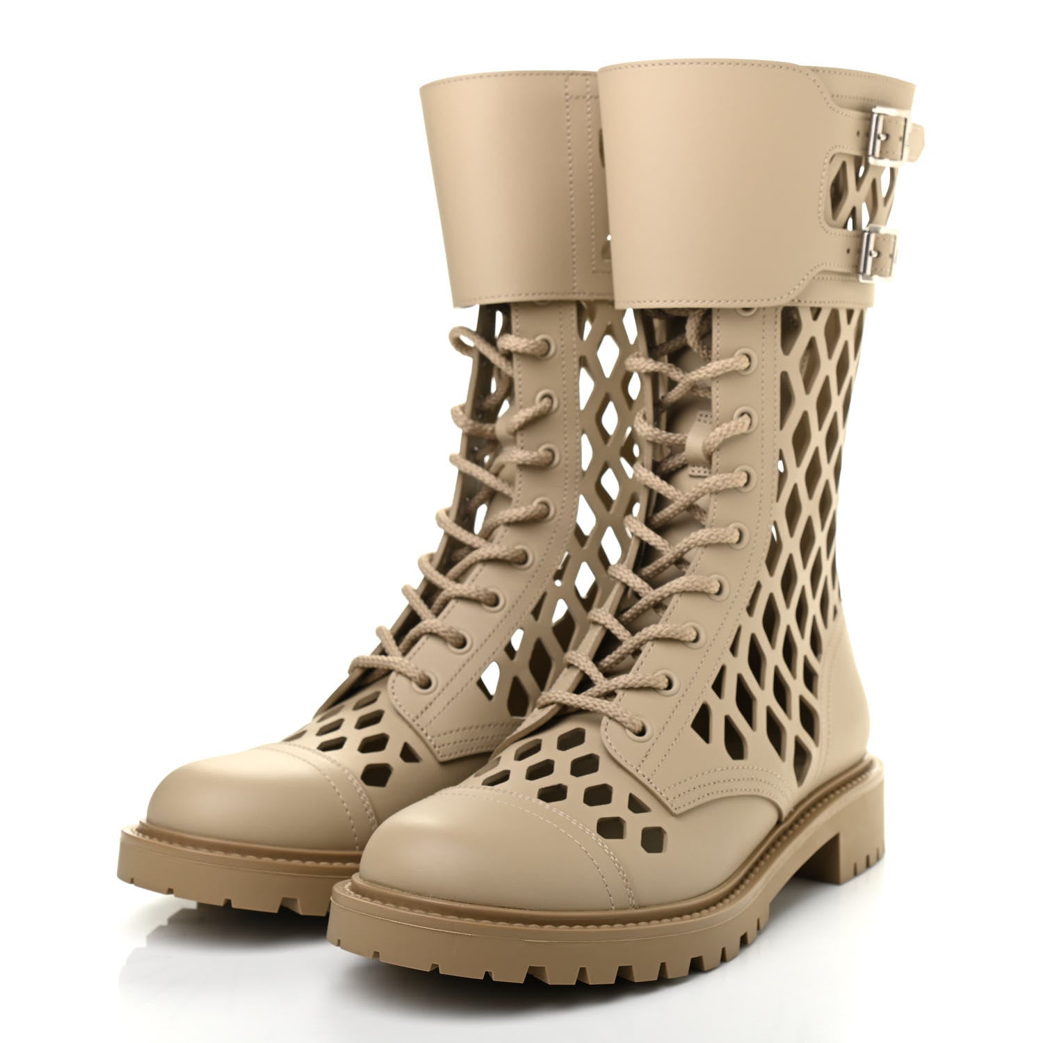Christian Dior Matte Calfskin Womens D-Trap 30mm Tall Boots 39 Corde 3 of 9