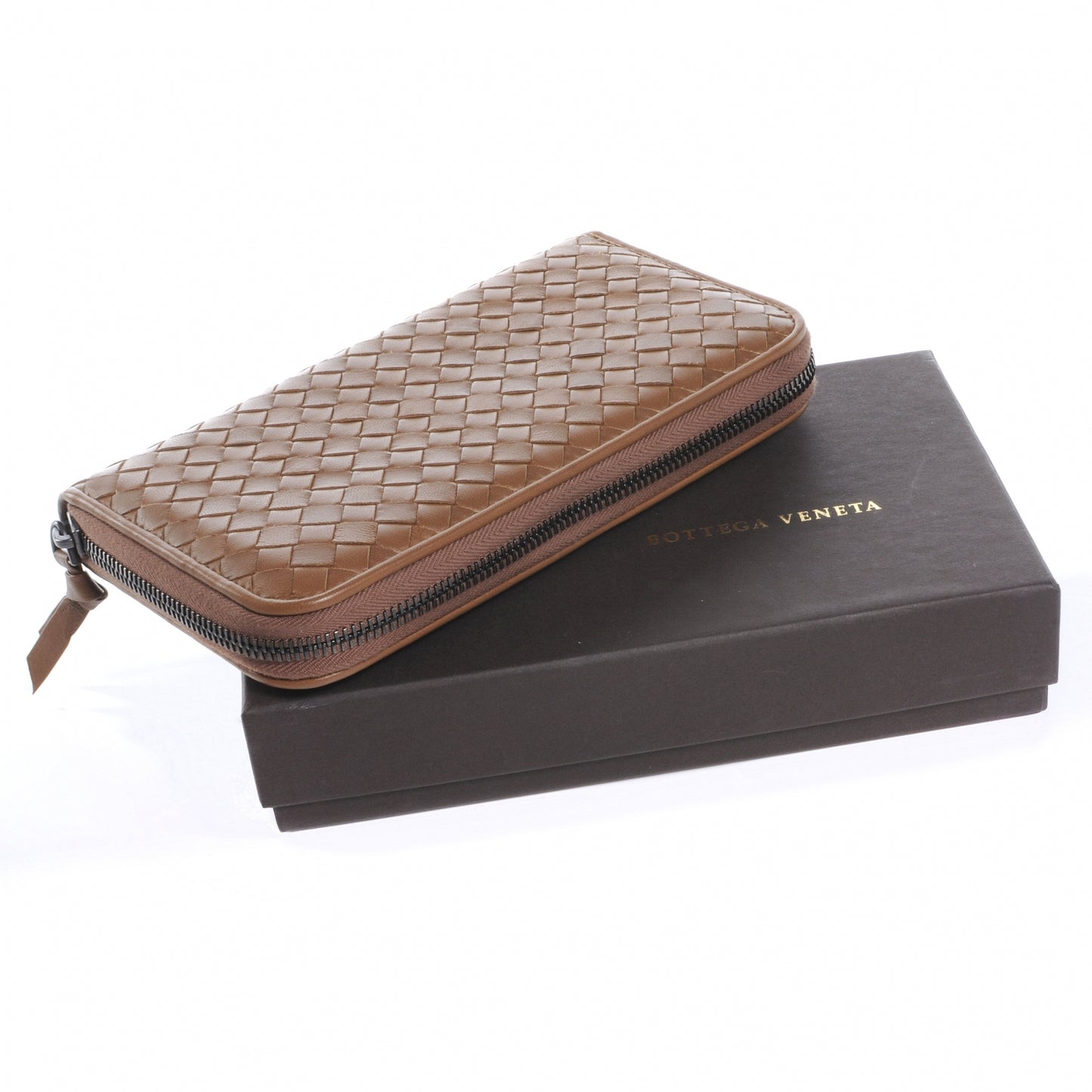 Nappa Intrecciato Zip Around Wallet Edoardo