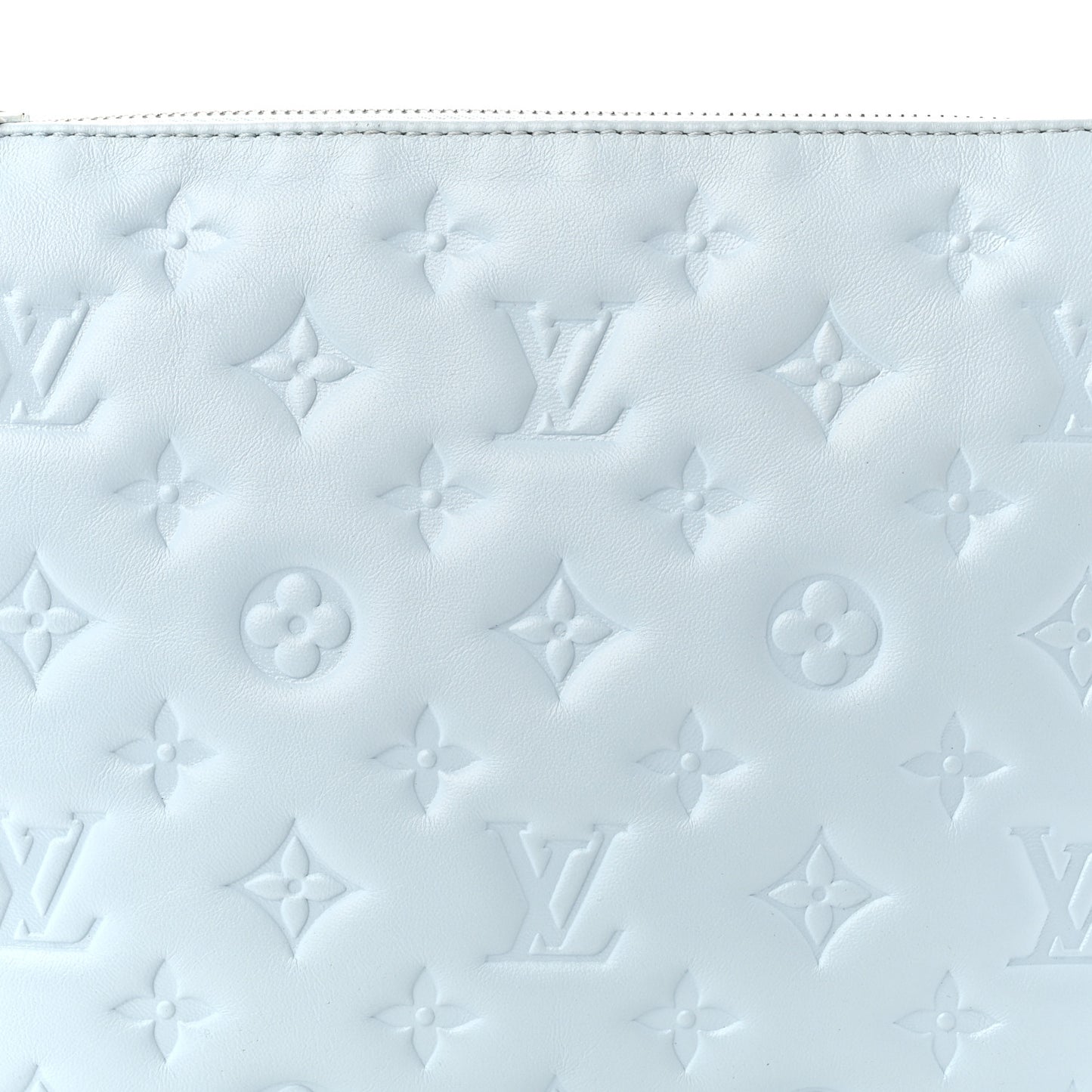 Lambskin Embossed Monogram Coussin PM Bleu