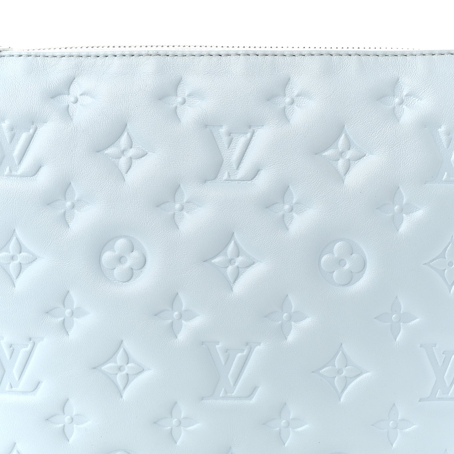 Louis Vuitton Lambskin Embossed Monogram Coussin PM Bleu 7 of 9