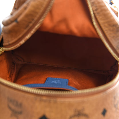 MCM Visetos Mini Stark Backpack Cognac Blue 4 of 10