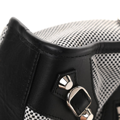 Balenciaga Calfskin Twill Classic Silver Hardware Mini City Black White 9 of 12