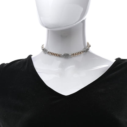 Chanel Crystal Chain CC Link Choker Gold Silver 2 of 7