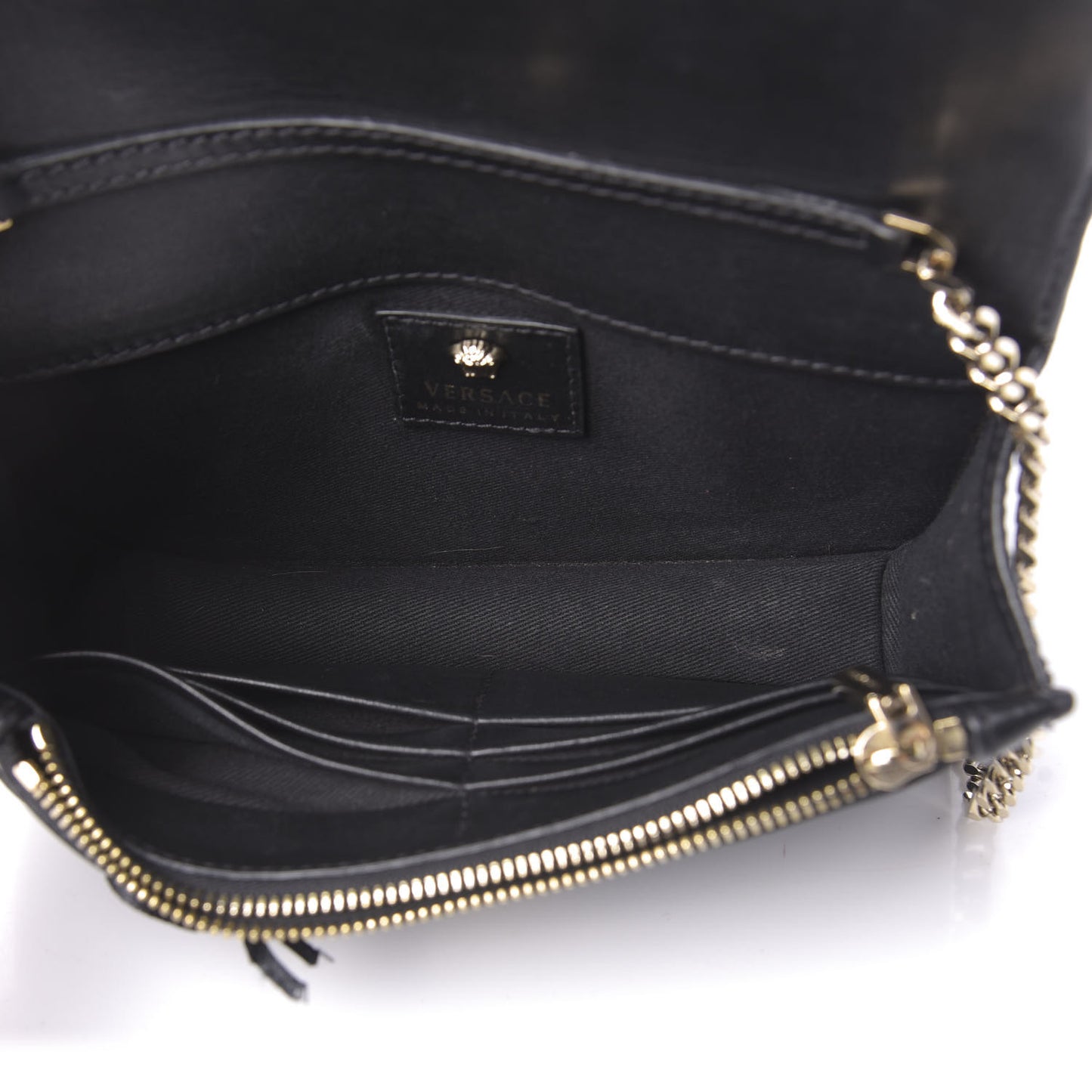 Grained Calfskin Palazzo Chain Evening Bag Black