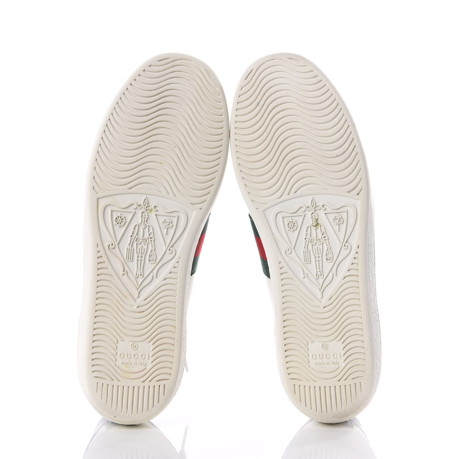 Gucci Calfskin Crocodile Web Ace Sneakers 36.5 White Green 5 of 8