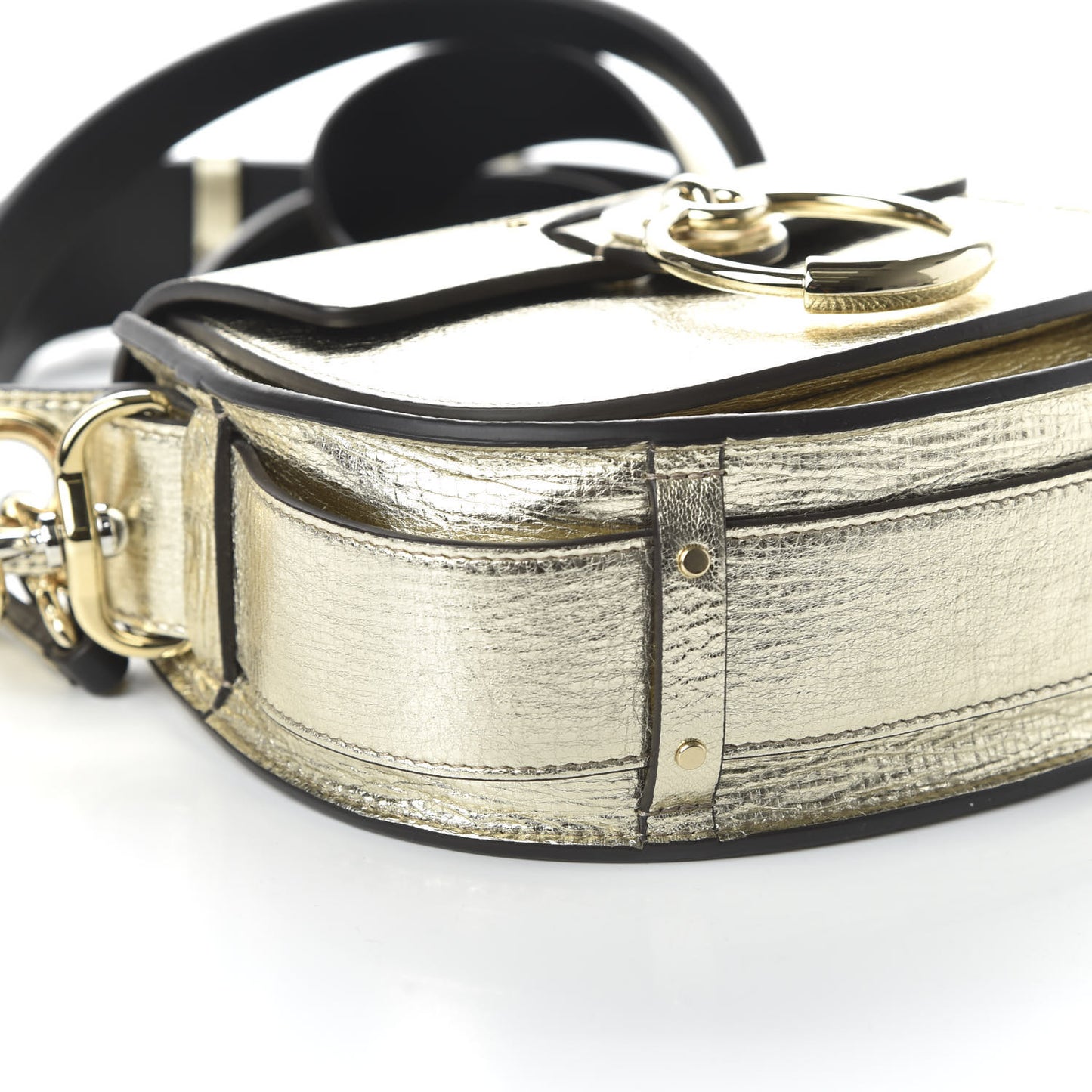 Metallic Calfskin Small Tess Bag Gold