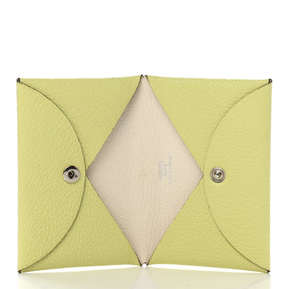 Hermes Chevre Mysore Verso Calvi Card Case Jaune Bourgeon Nata 5 of 8