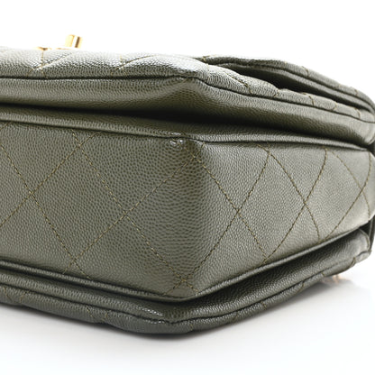 Chanel Caviar Quilted Mini Coco First Flap Khaki 10 of 10