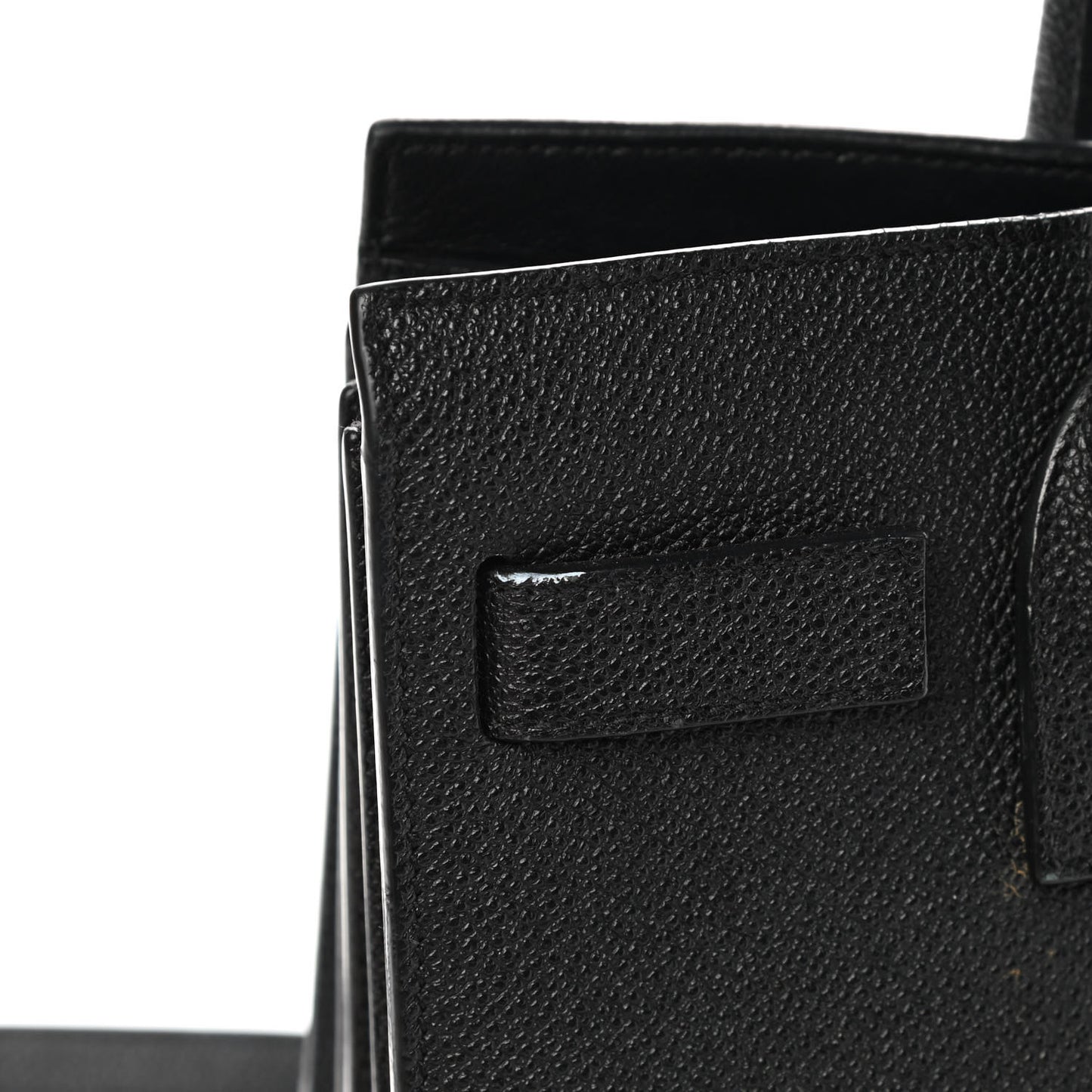 Grained Calfskin Baby Sac De Jour Black