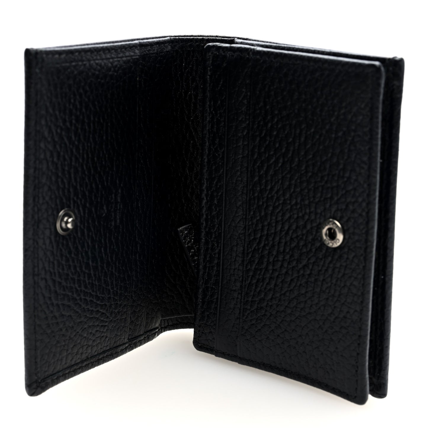 Dollar Calfskin Enamel Monochrome GG Marmont Card Case Black