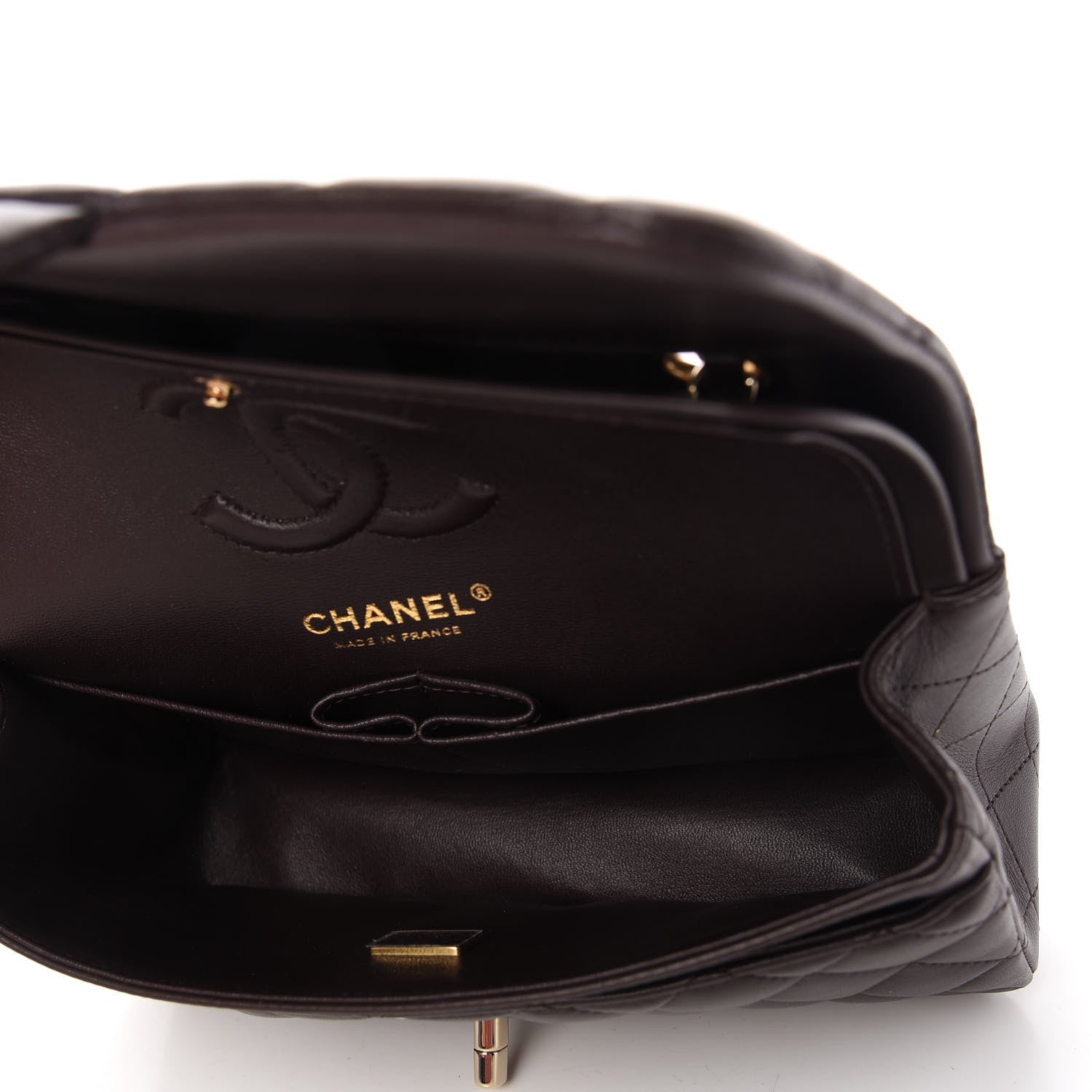 Chanel Lambskin Quilted Small Double Flap Brown 5 of 11