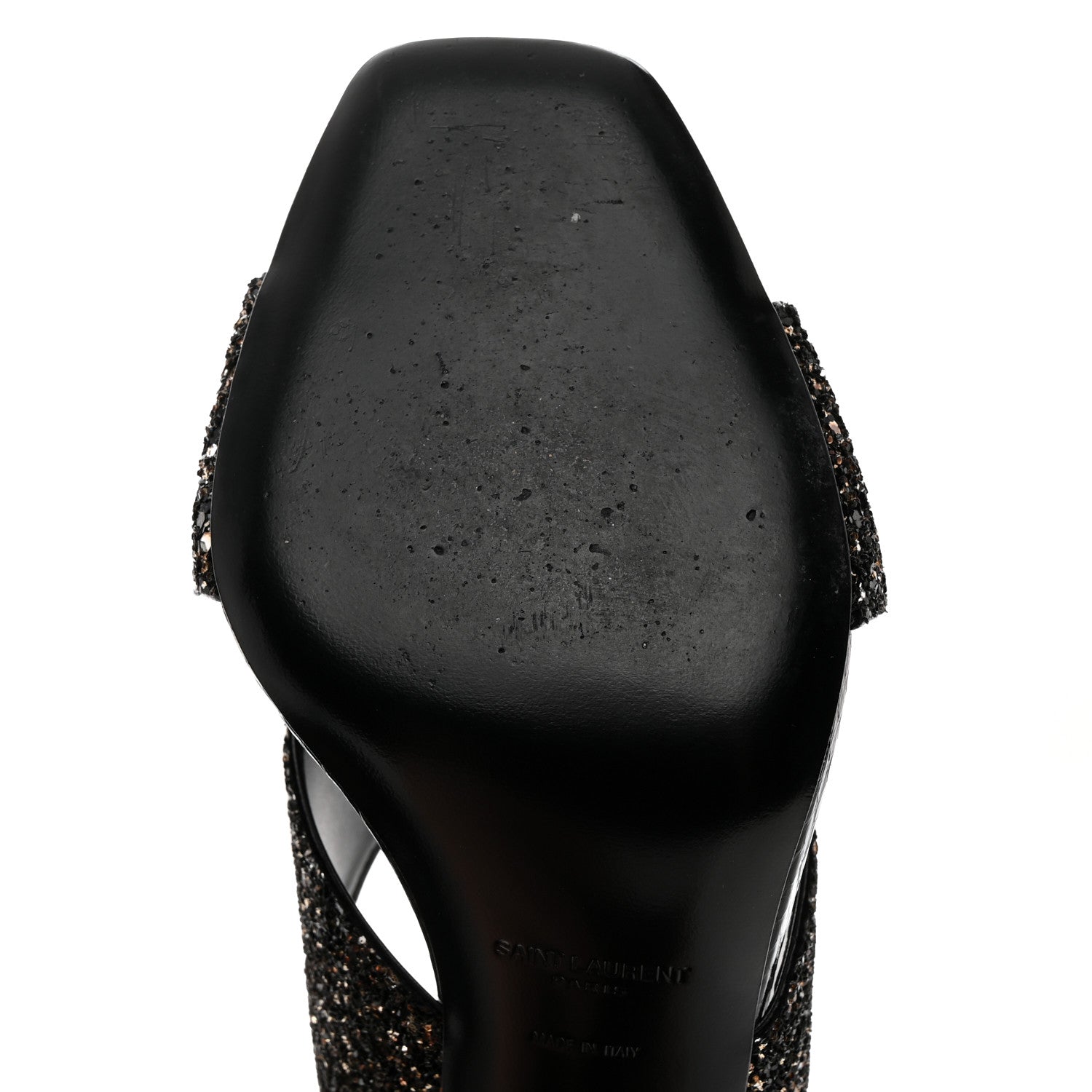 Saint Laurent Glitter LouLou 95 Mule Sandals 39.5 Midnight Black 9 of 10